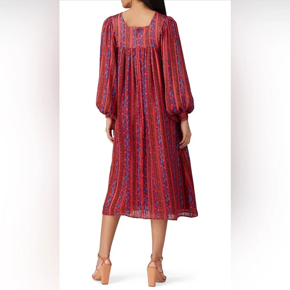 Elegant Red and Blue Women's Dress - Picture 2 of 5